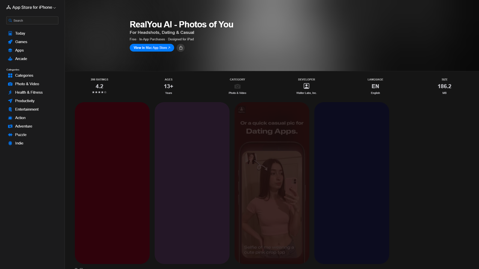 RealYou AI — Photos of You — интерфейс нейросети RealYou AI — Photos of You — интерфейс нейросети