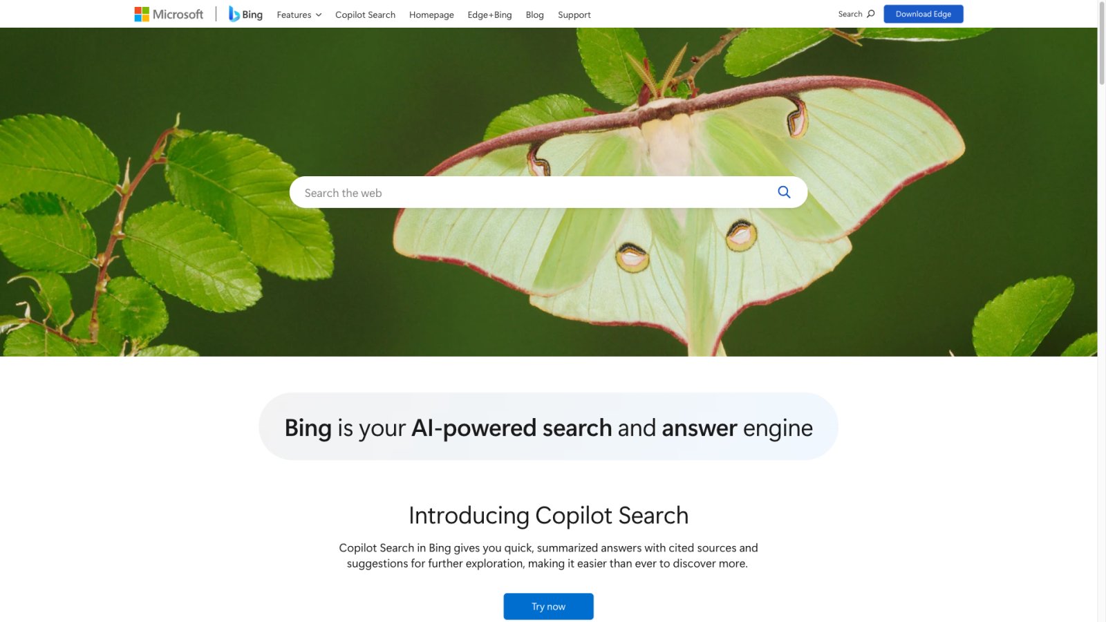 Microsoft Bing нейросеть Главная страница