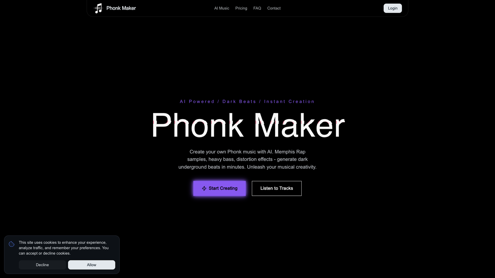 Phonk Maker — интерфейс нейросети Phonk Maker — интерфейс нейросети