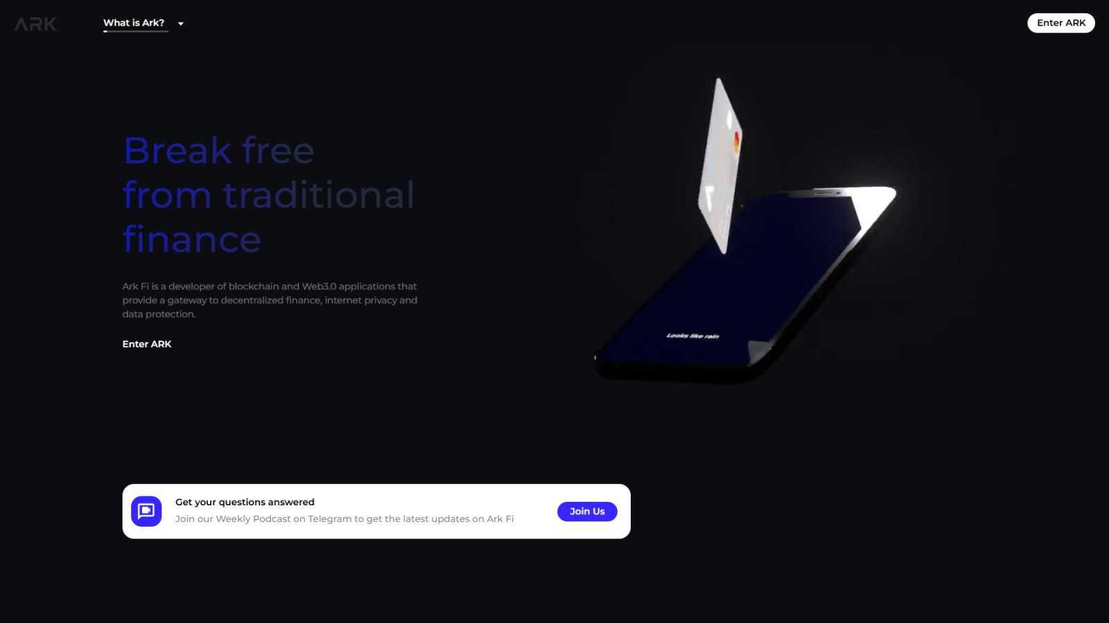 Ark Fi нейросеть Главная страница