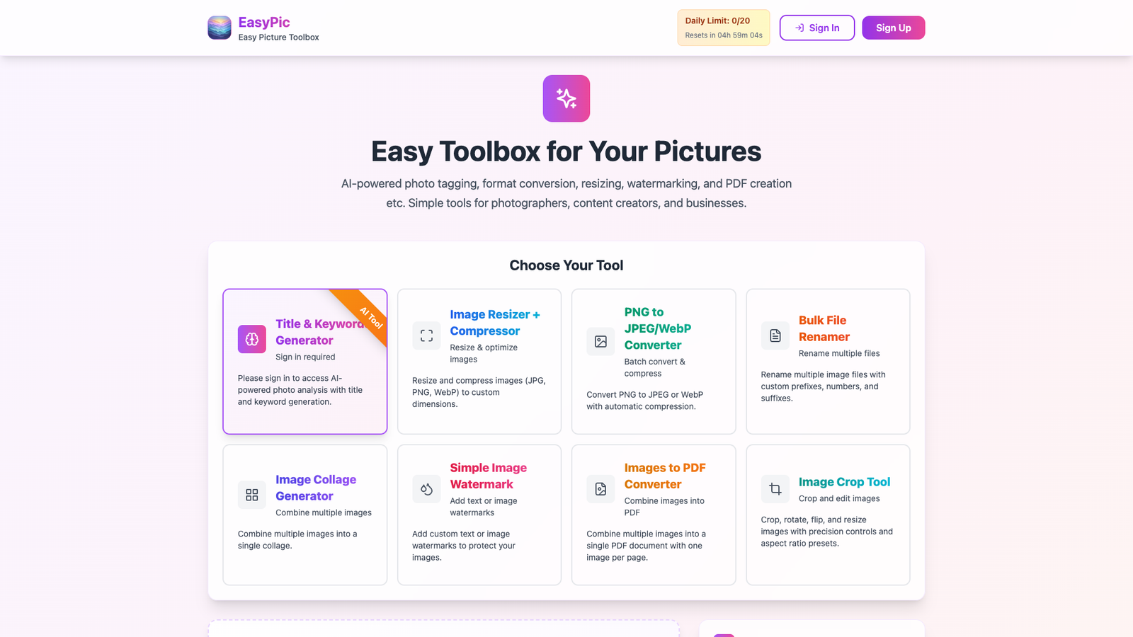 EasyPic — интерфейс нейросети