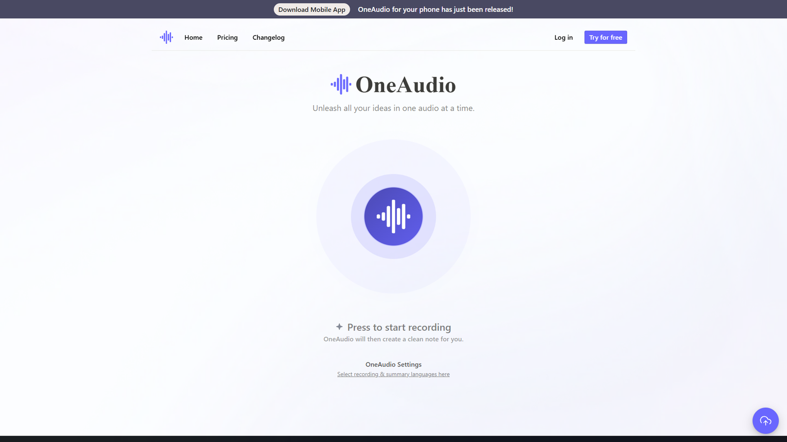 OneAudio — интерфейс нейросети OneAudio — интерфейс нейросети