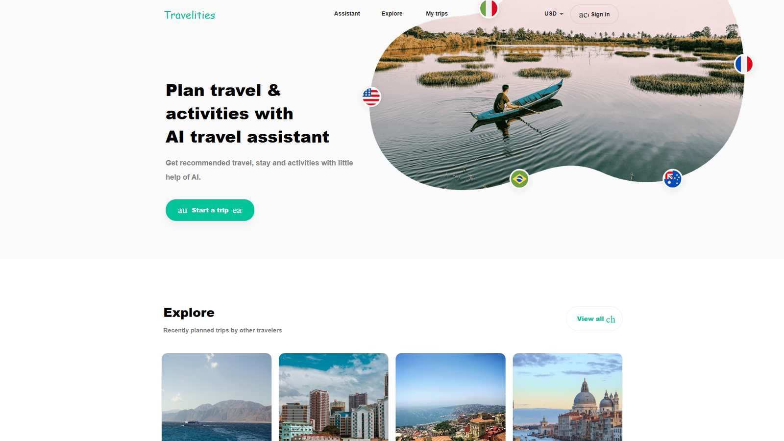 Travelities — интерфейс нейросети Travelities — интерфейс нейросети