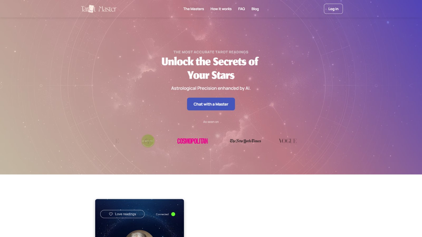 Tarot Master нейросеть Главная страница