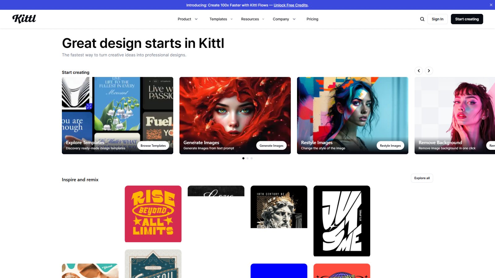 Kittl нейросеть Главная страница