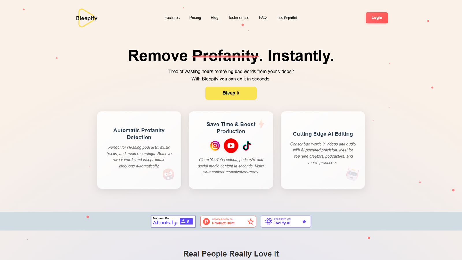 Bleepify — интерфейс нейросети Bleepify — интерфейс нейросети
