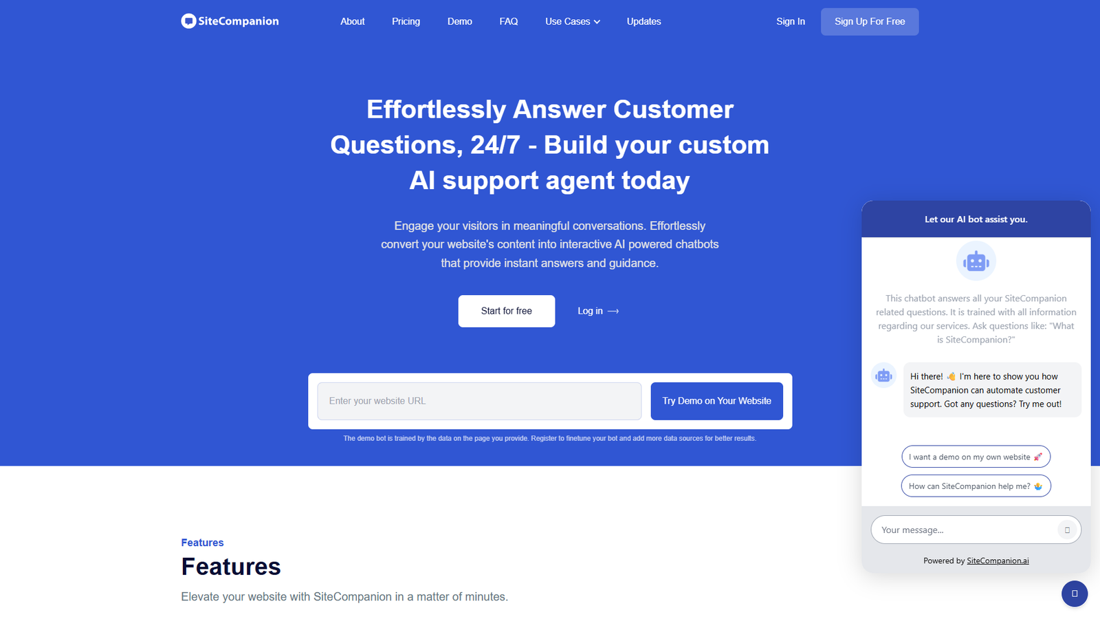 SiteCompanion — интерфейс нейросети SiteCompanion — интерфейс нейросети