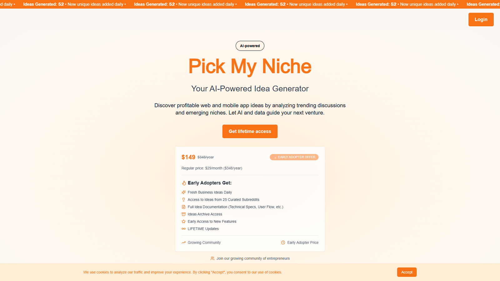 Pick My Niche — интерфейс нейросети Pick My Niche — интерфейс нейросети