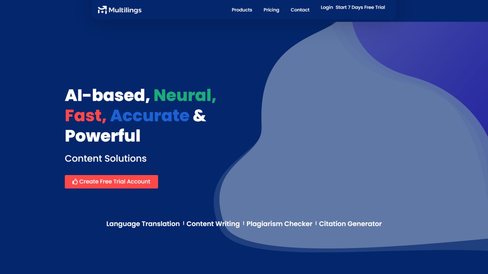 Multilings нейросеть Главная страница