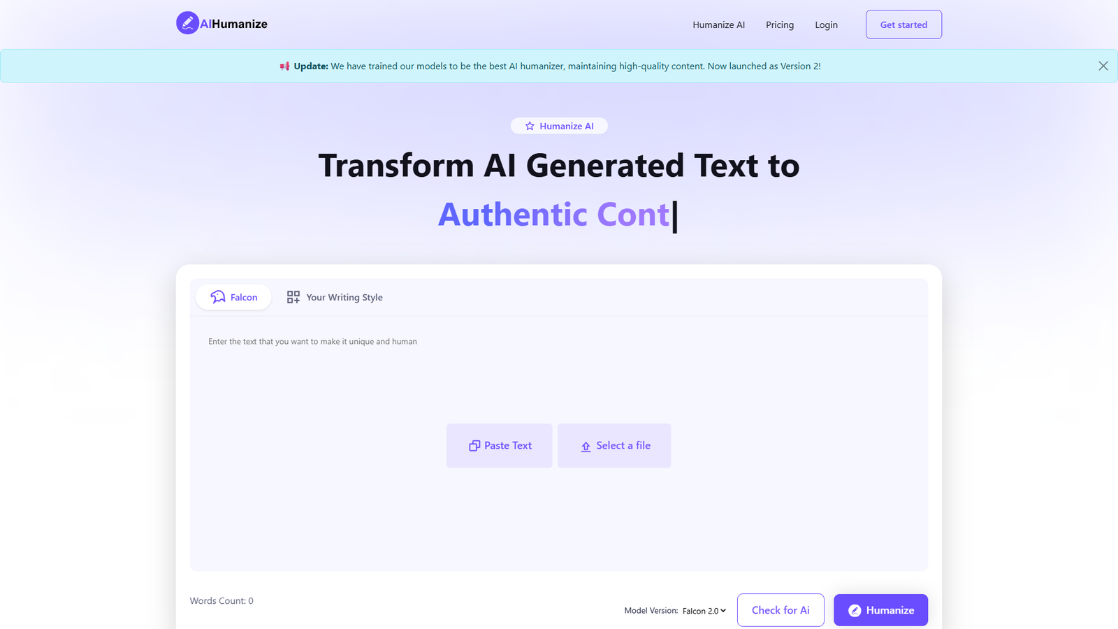 Humanize AI — интерфейс нейросети Humanize AI — интерфейс нейросети