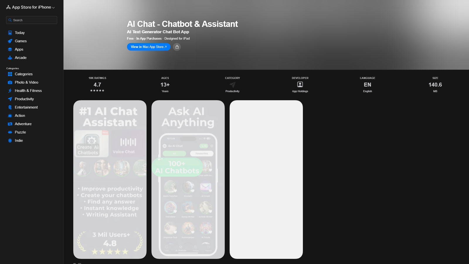 AI Chat - Chatbot & Assistant — интерфейс нейросети AI Chat - Chatbot & Assistant — интерфейс нейросети