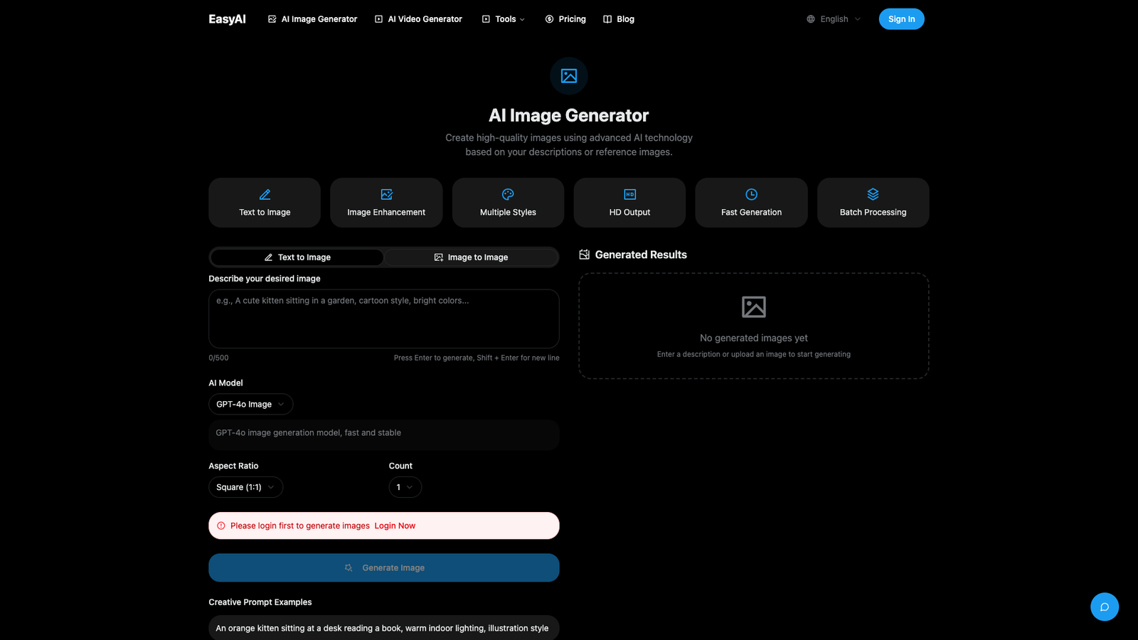 EasyAI — интерфейс нейросети EasyAI — интерфейс нейросети