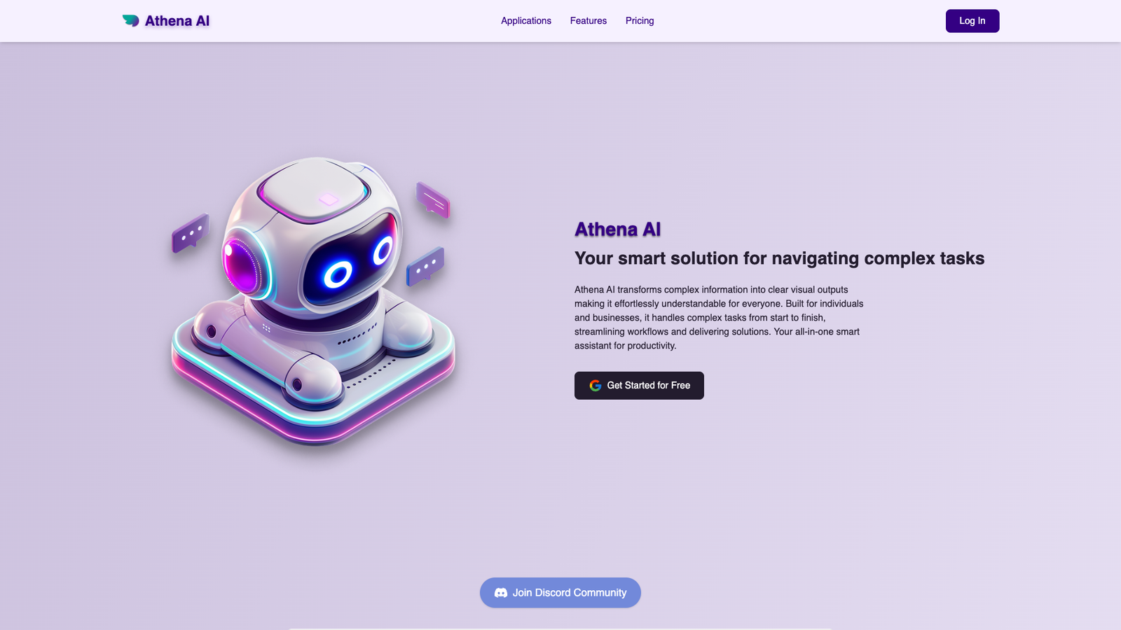 Athena AI — интерфейс нейросети