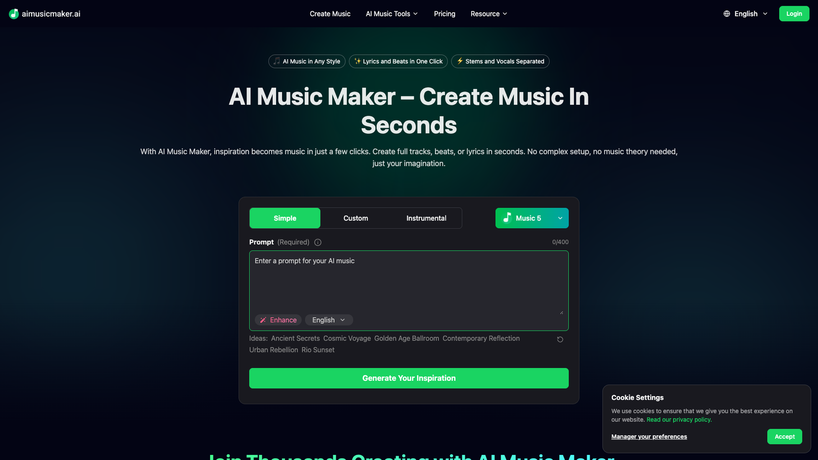 AI Music Maker — интерфейс нейросети AI Music Maker — интерфейс нейросети