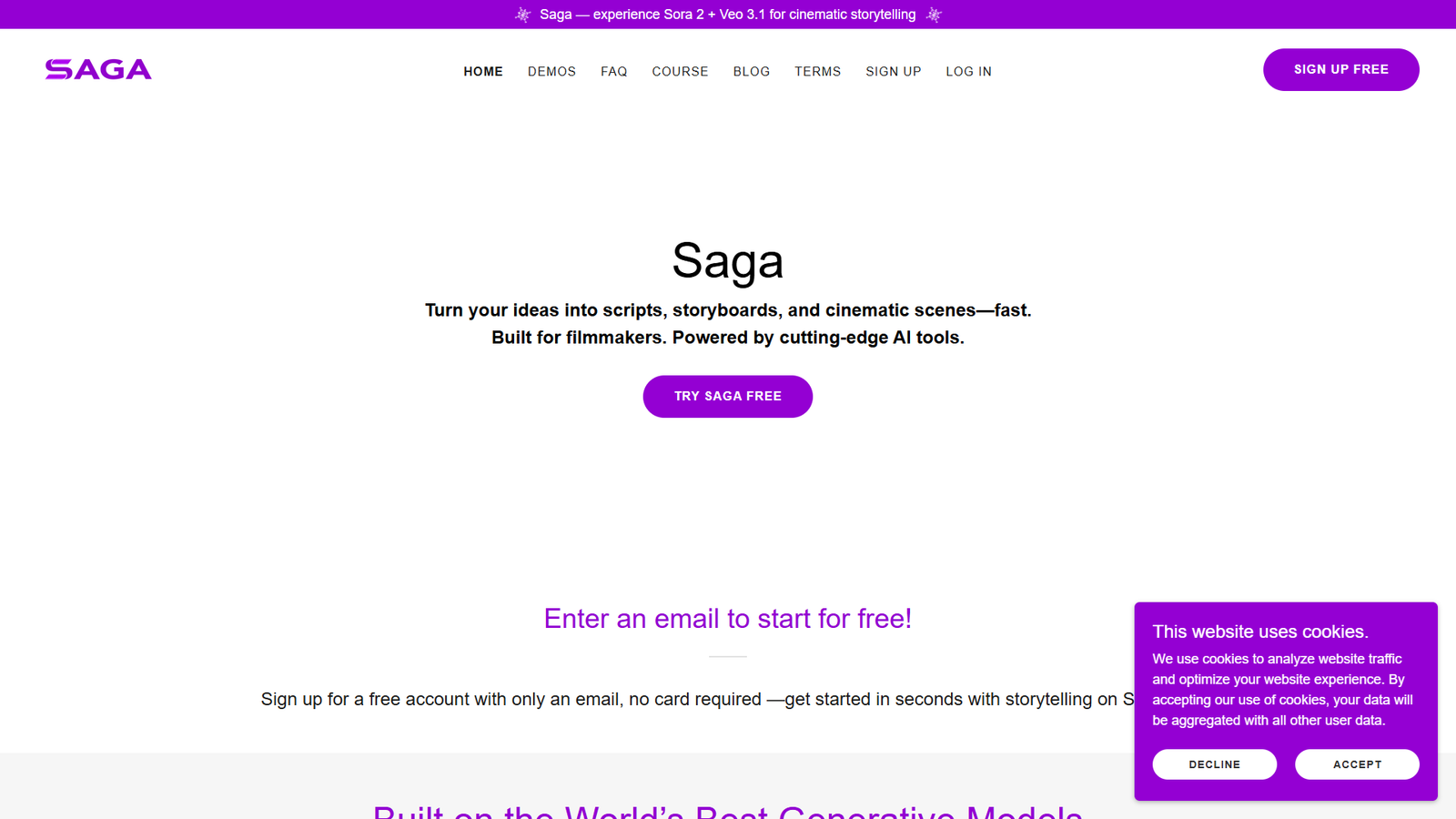 Saga — интерфейс нейросети Saga — интерфейс нейросети