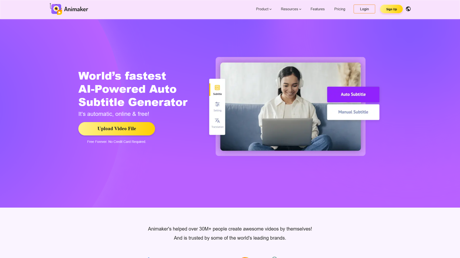 Animaker Auto Subtitle Generator — интерфейс нейросети Animaker Auto Subtitle Generator — интерфейс нейросети