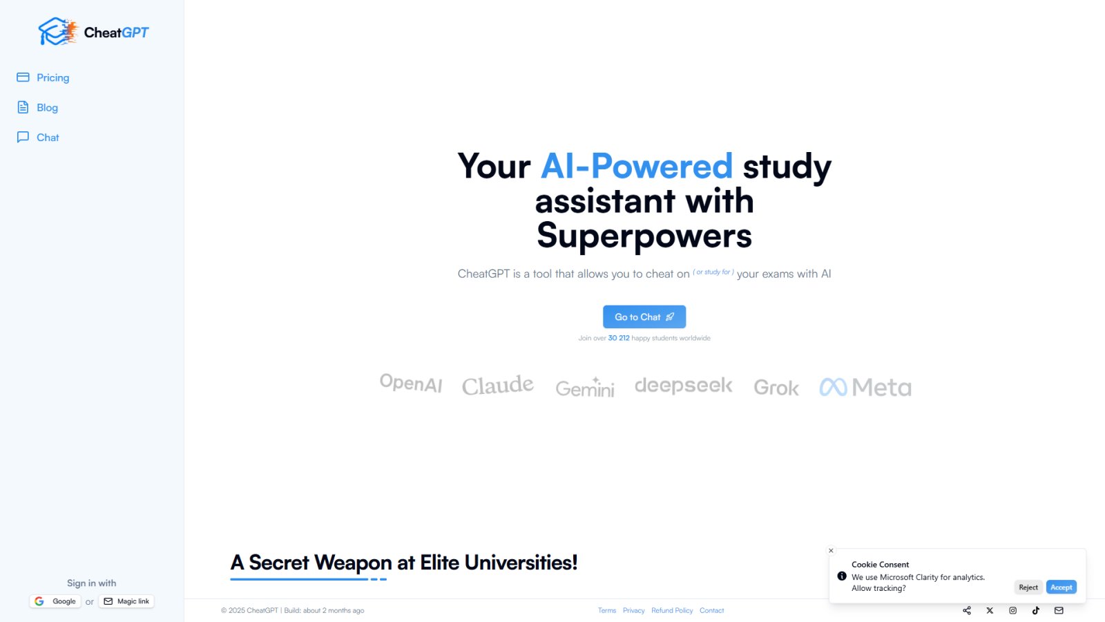 CheatGPT нейросеть Главная страница