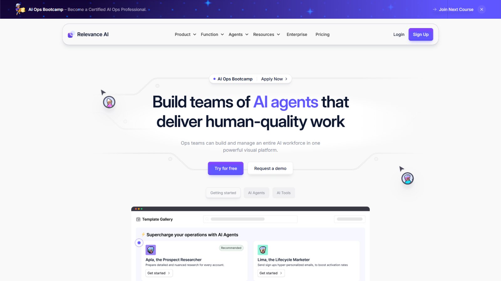 Relevance AI нейросеть Главная страница