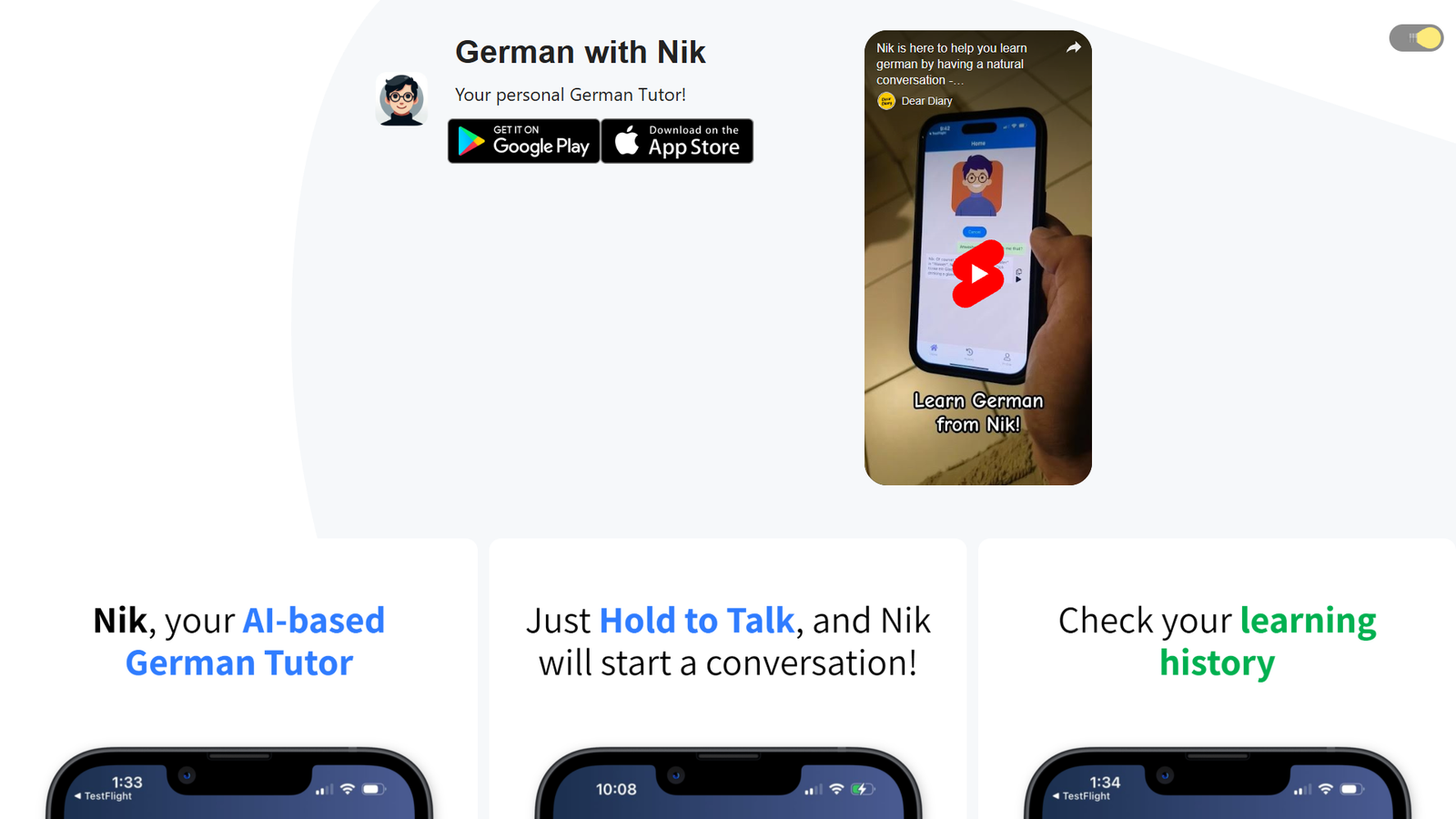 German with Nik — интерфейс нейросети German with Nik — интерфейс нейросети