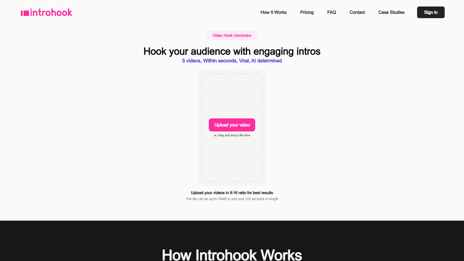 Introhook — Video Hook Generator — интерфейс нейросети Introhook — Video Hook Generator — интерфейс нейросети