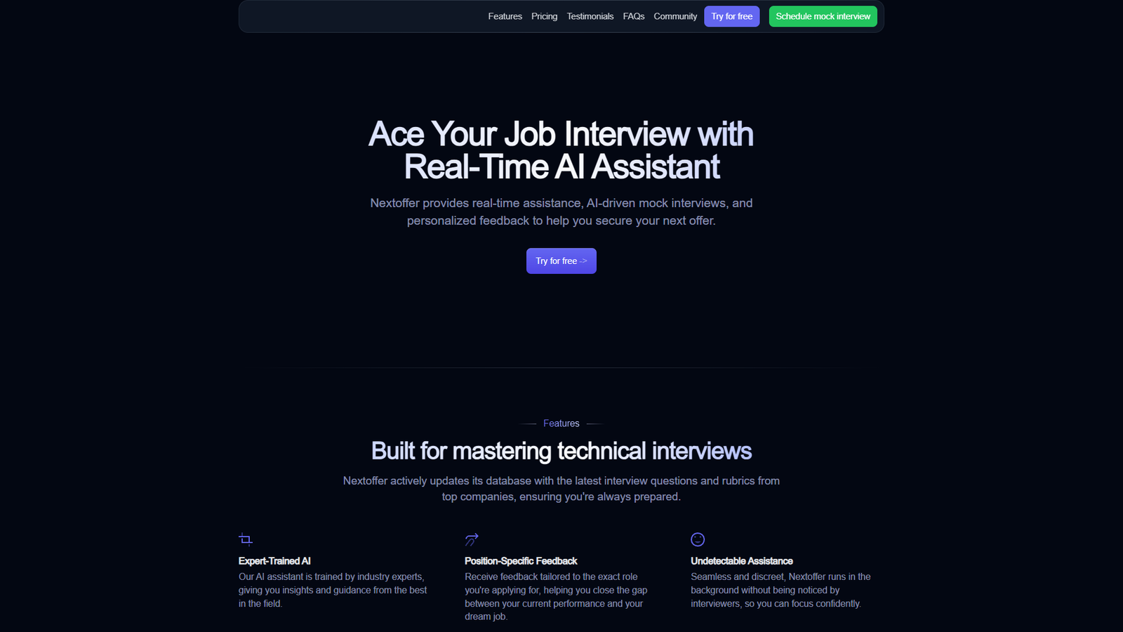 Nextoffer AI Interview Assistant — интерфейс нейросети Nextoffer AI Interview Assistant — интерфейс нейросети