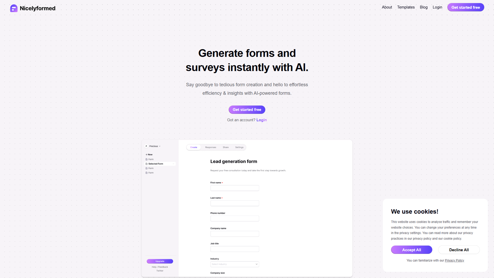 Nicelyformed — интерфейс нейросети Nicelyformed — интерфейс нейросети