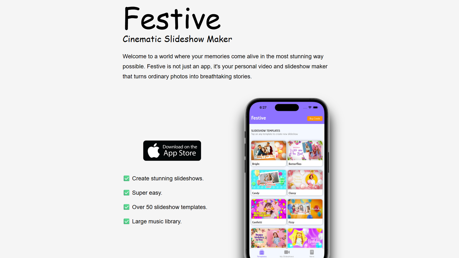 Festive Slideshow Maker — интерфейс нейросети Festive Slideshow Maker — интерфейс нейросети