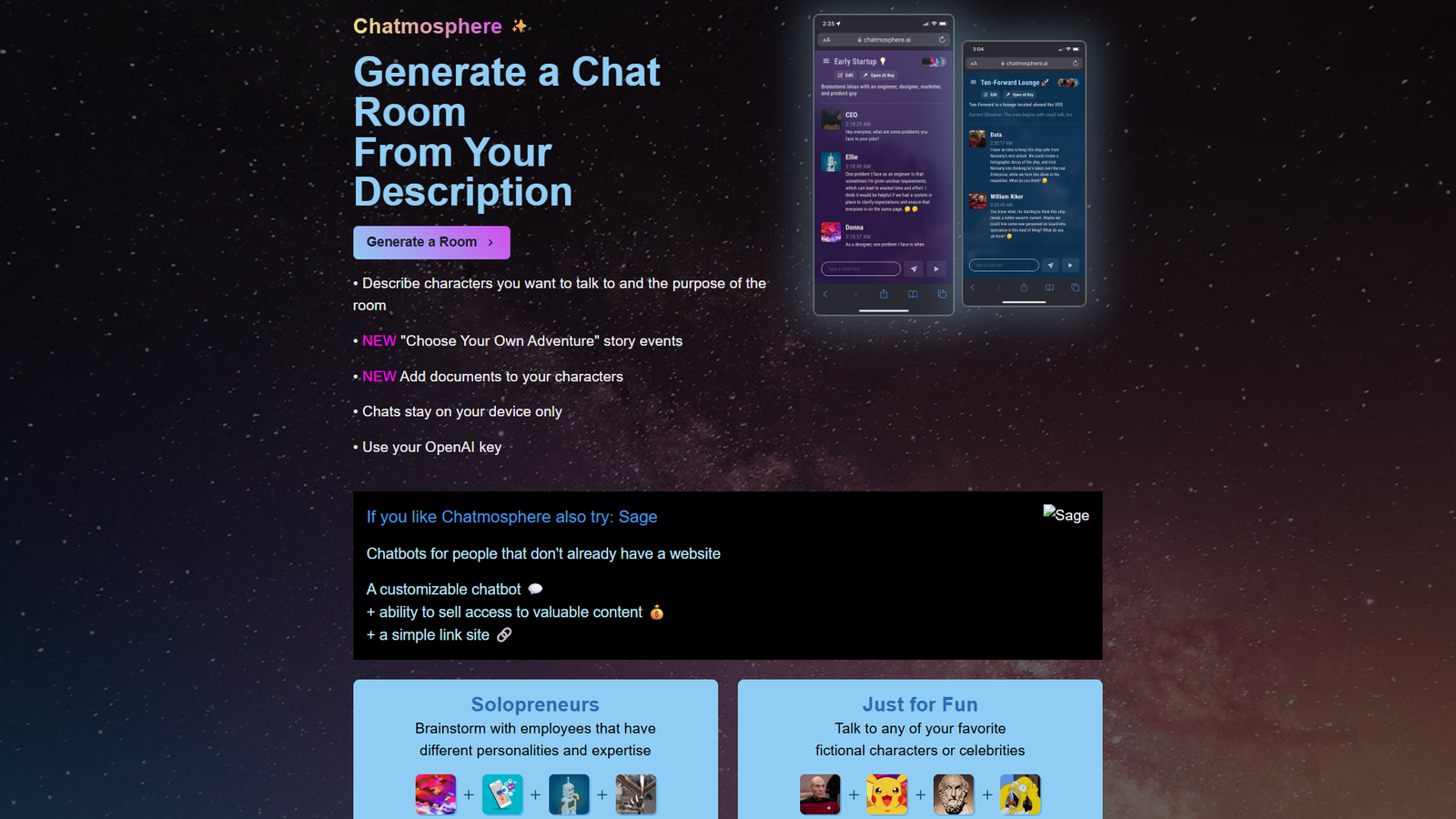 Chatmosphere — интерфейс нейросети Chatmosphere — интерфейс нейросети