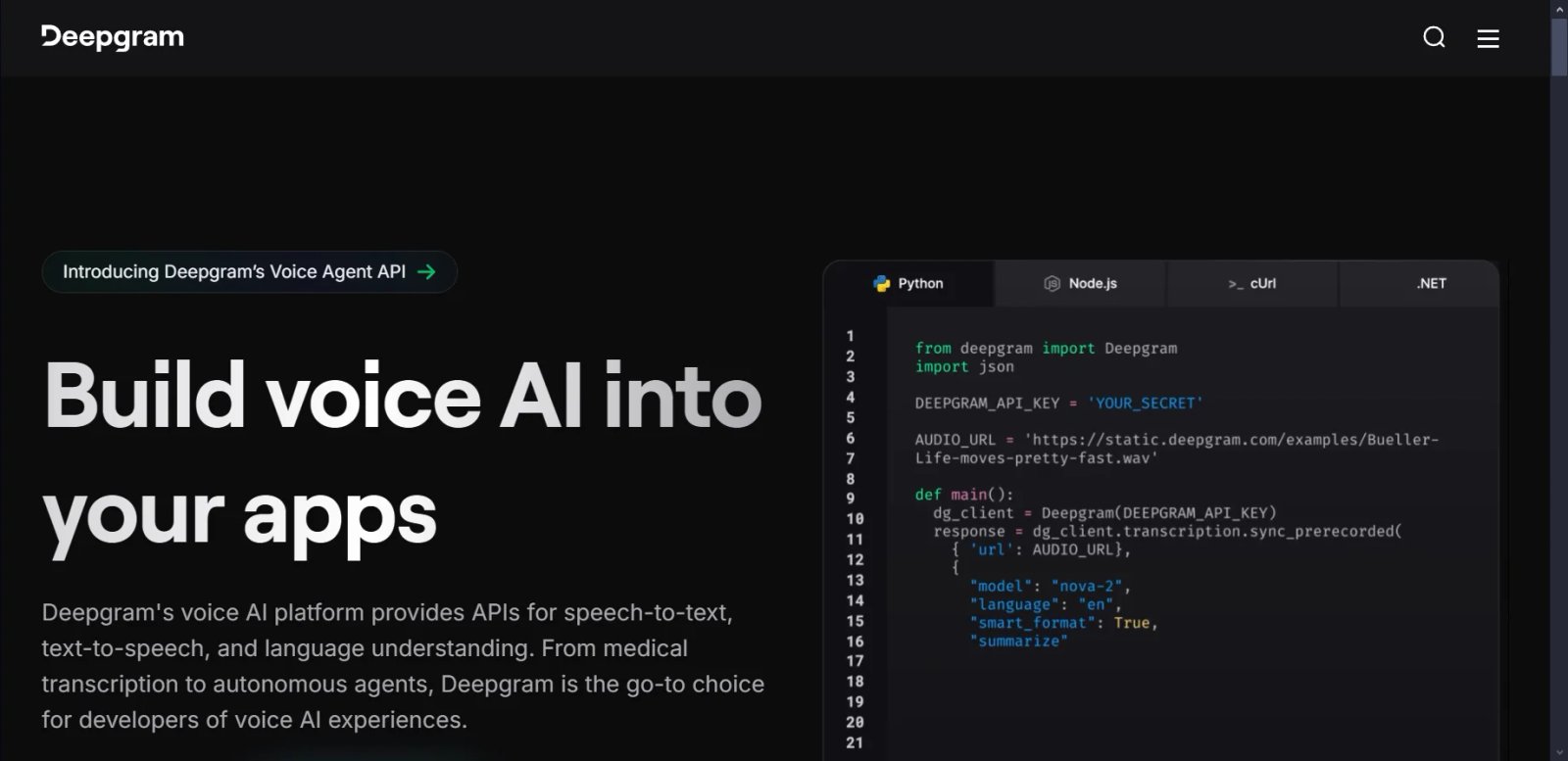 Deepgram Features