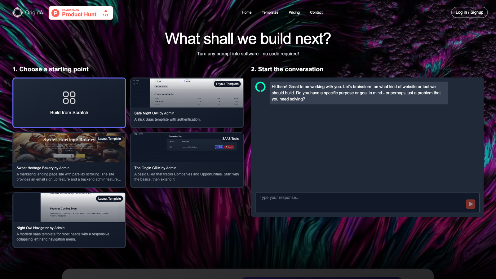 Origin AI — интерфейс нейросети Origin AI — интерфейс нейросети