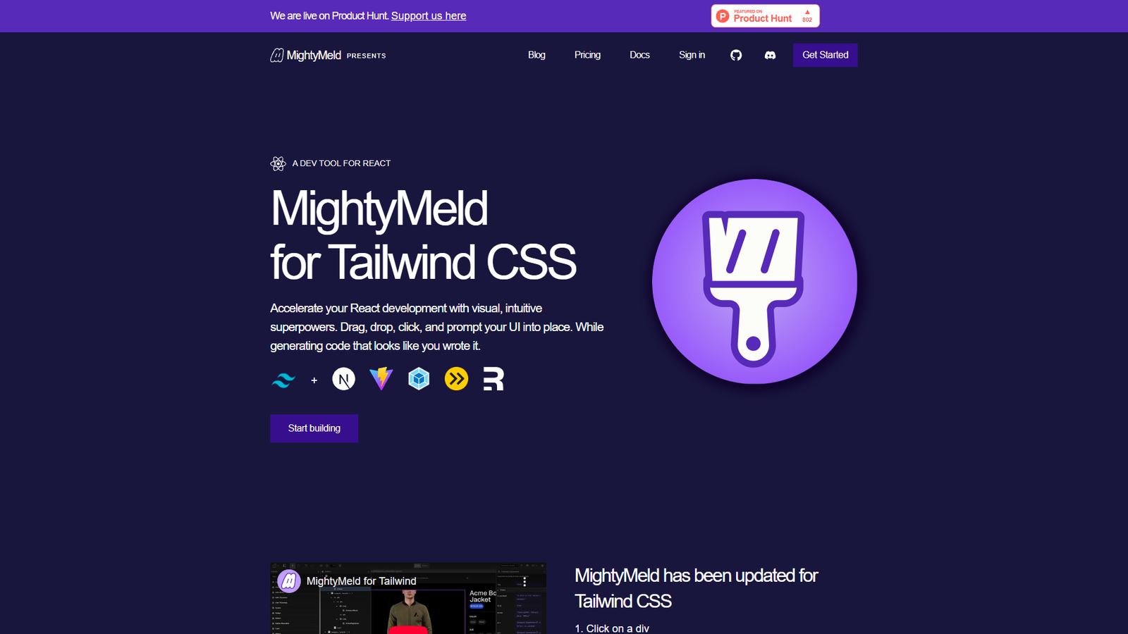 MightyMeld for Tailwind CSS and React — интерфейс нейросети MightyMeld for Tailwind CSS and React — интерфейс нейросети