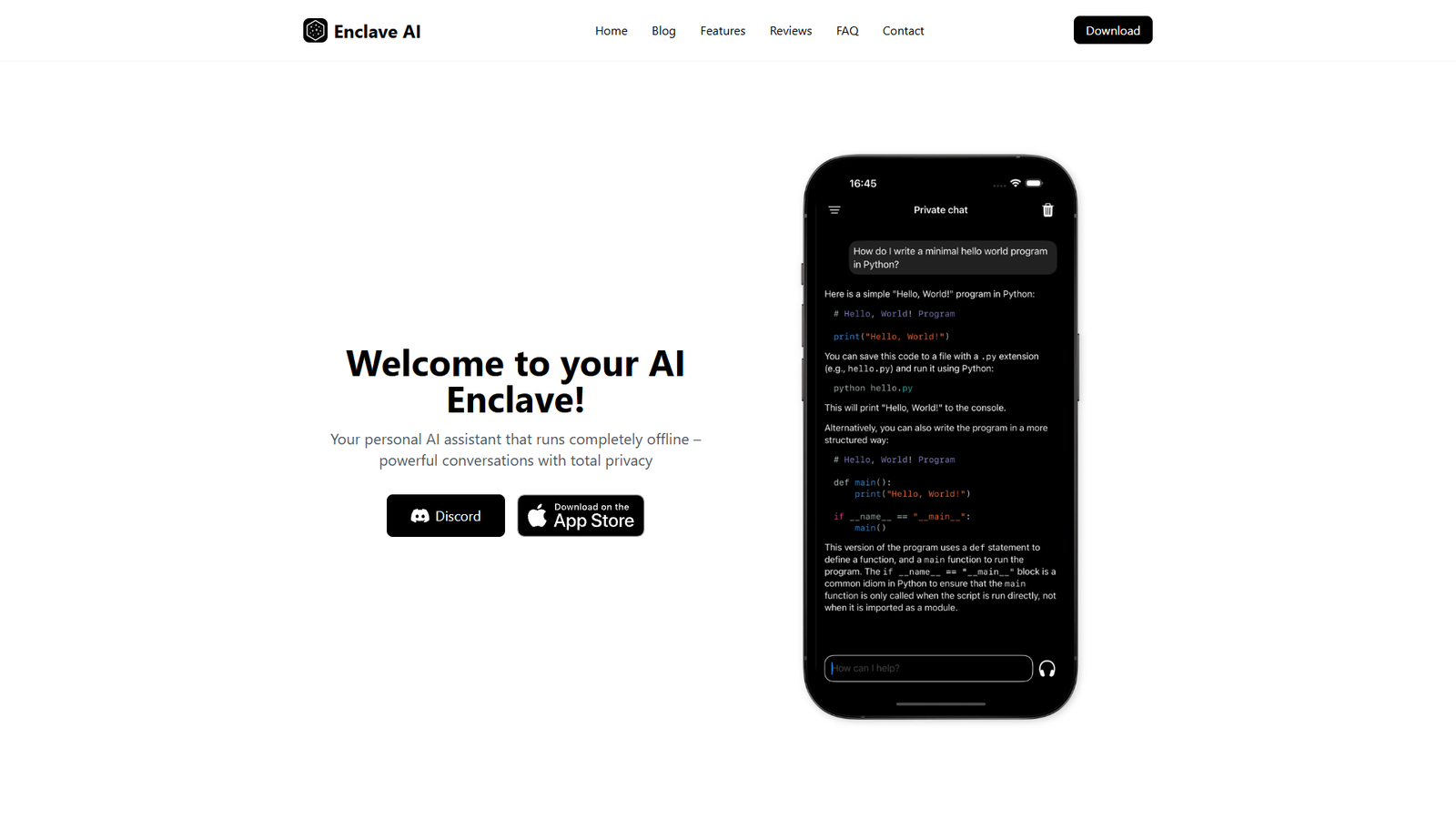 Enclave AI — интерфейс нейросети Enclave AI — интерфейс нейросети