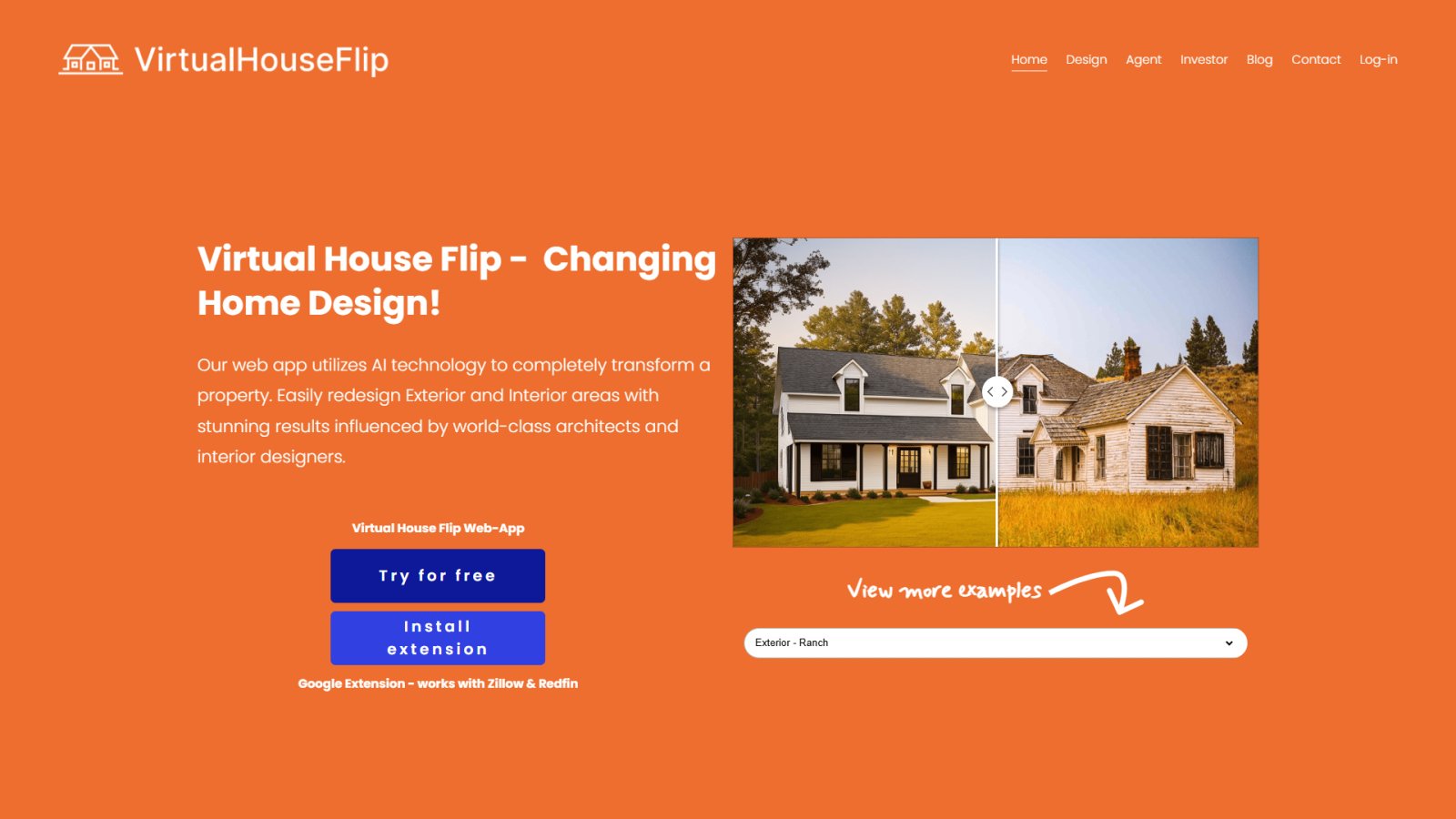 Virtual House Flip нейросеть Главная страница