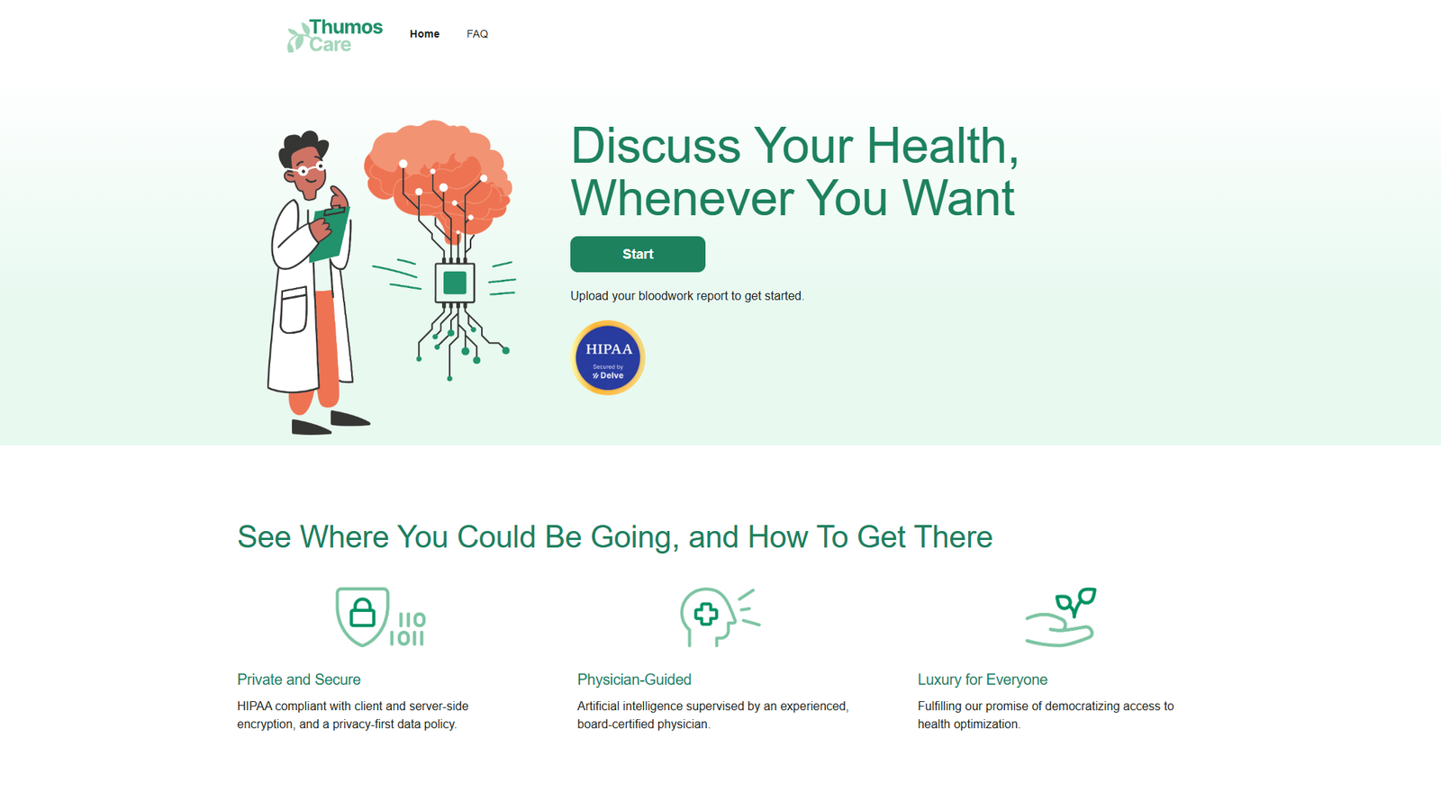 Thumos Care — интерфейс нейросети Thumos Care — интерфейс нейросети