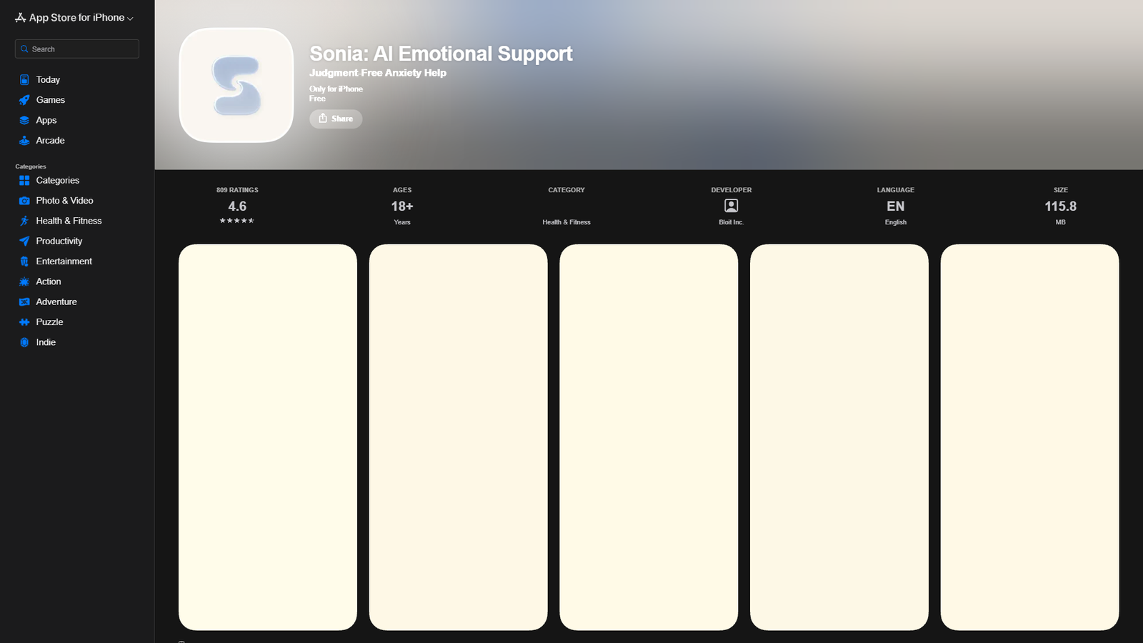 Sonia AI Emotional Support — интерфейс нейросети Sonia AI Emotional Support — интерфейс нейросети