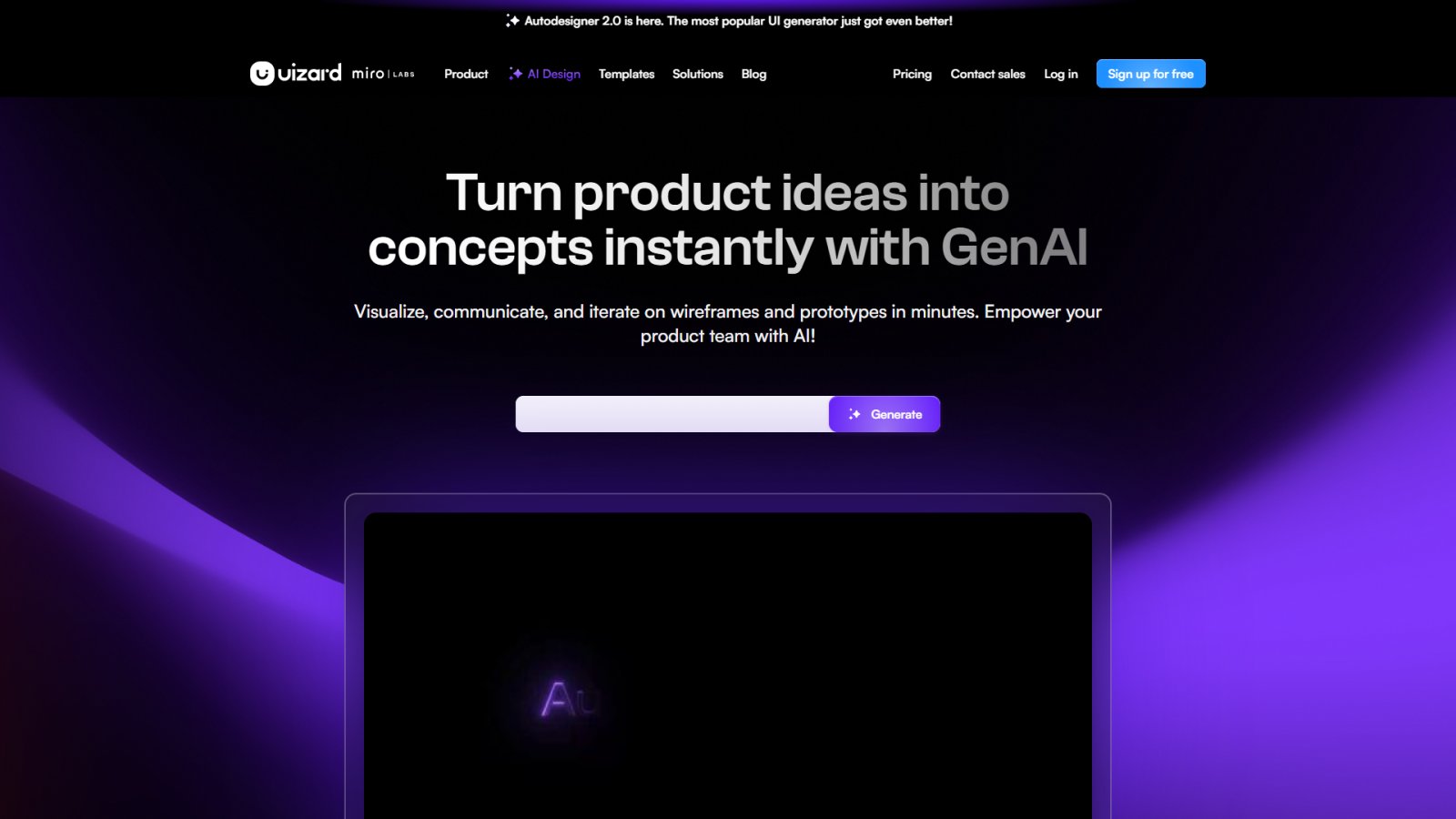Uizard нейросеть Главная страница Uizard нейросеть Главная страница