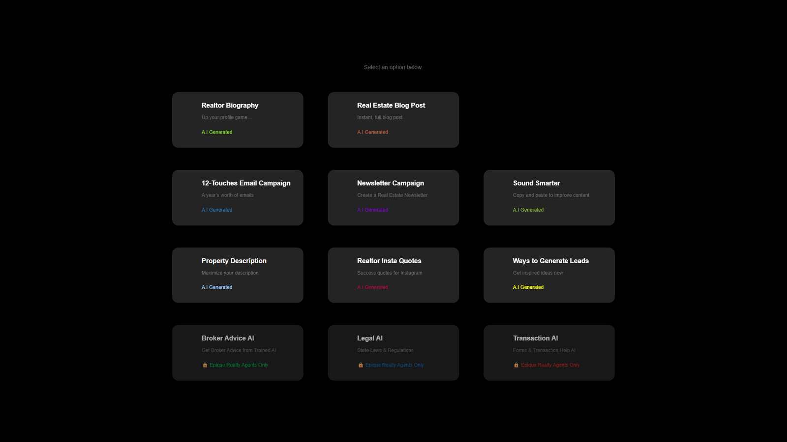 Epique AI — интерфейс нейросети Epique AI — интерфейс нейросети