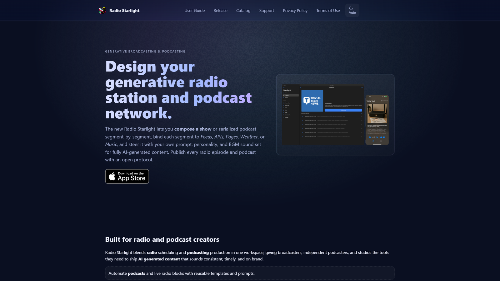 Radio Starlight — интерфейс нейросети Radio Starlight — интерфейс нейросети