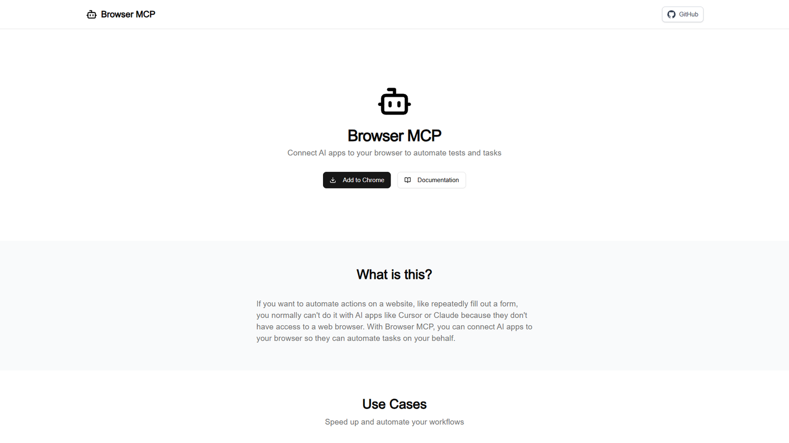 Browser MCP — интерфейс нейросети Browser MCP — интерфейс нейросети