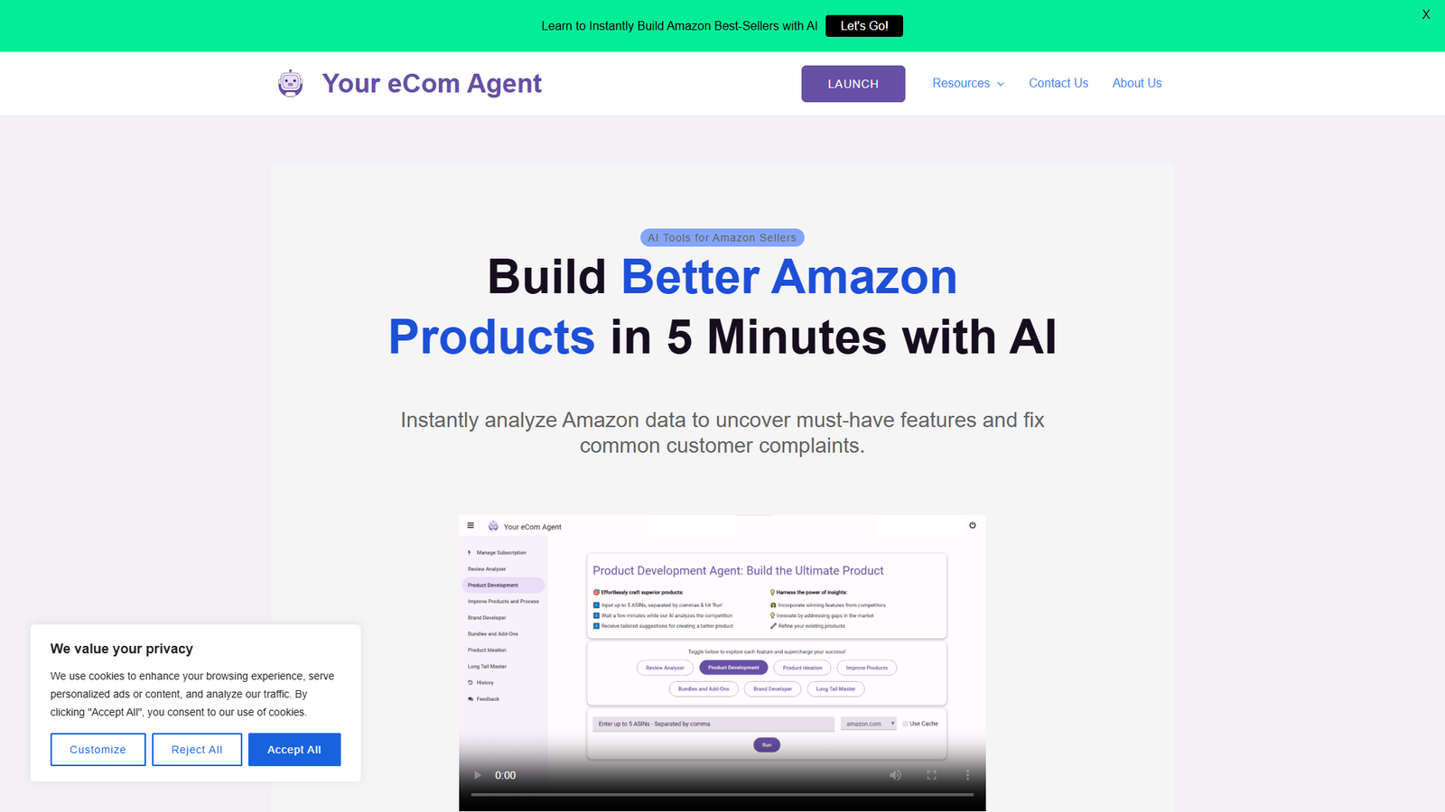 Your eCom Agent — интерфейс нейросети Your eCom Agent — интерфейс нейросети