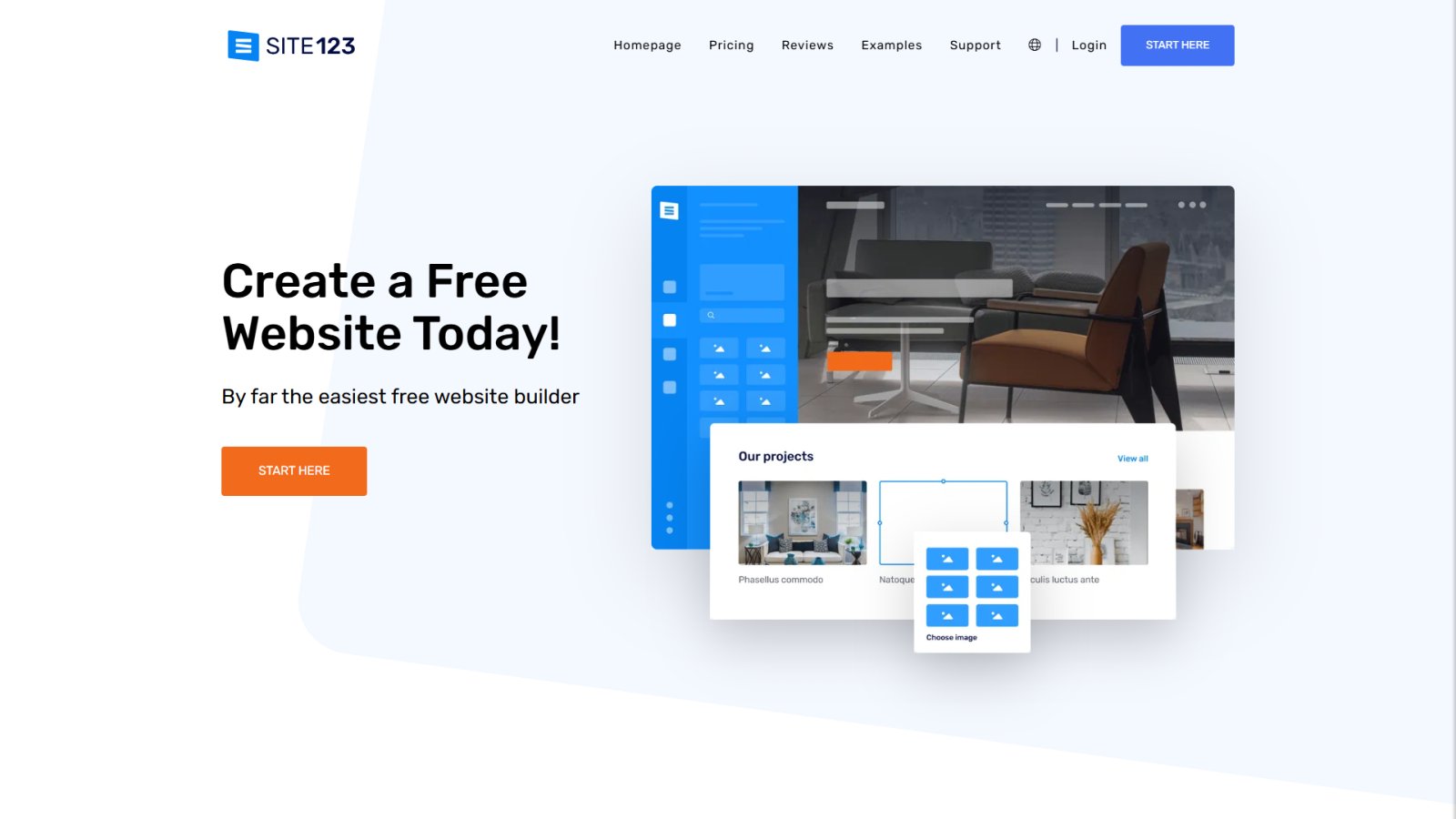 SITE123 нейросеть Главная страница