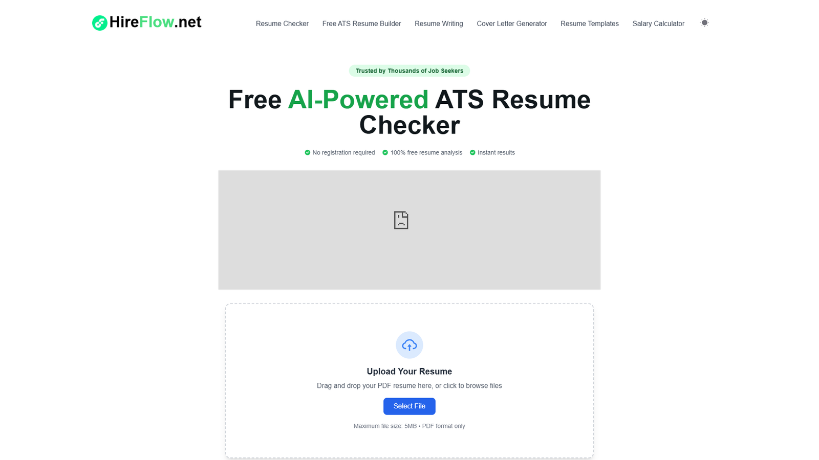Hireflow ATS Resume Checker — интерфейс нейросети Hireflow ATS Resume Checker — интерфейс нейросети