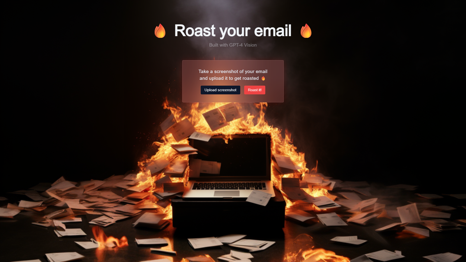 Roast your email — интерфейс нейросети Roast your email — интерфейс нейросети