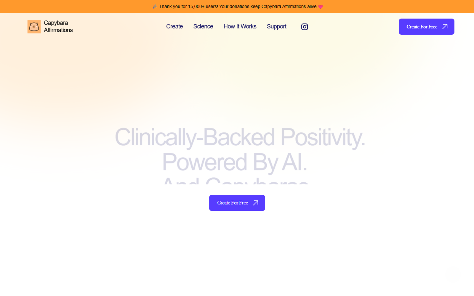 Capybara Affirmations AI — интерфейс нейросети Capybara Affirmations AI — интерфейс нейросети