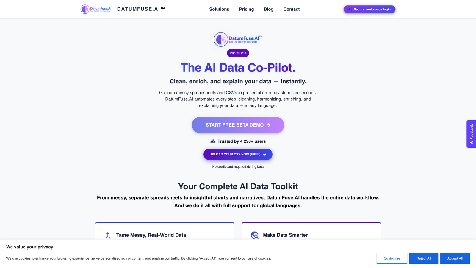DatumFuse.AI — интерфейс нейросети