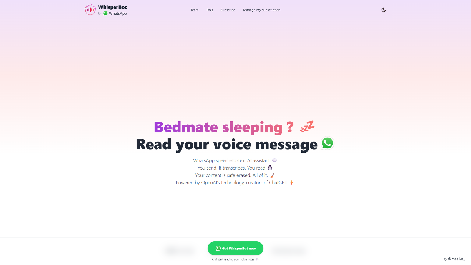 WhisperBot — интерфейс нейросети WhisperBot — интерфейс нейросети