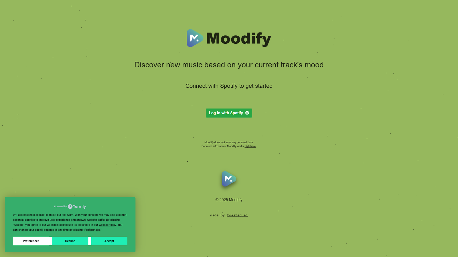 Moodify — интерфейс нейросети Moodify — интерфейс нейросети