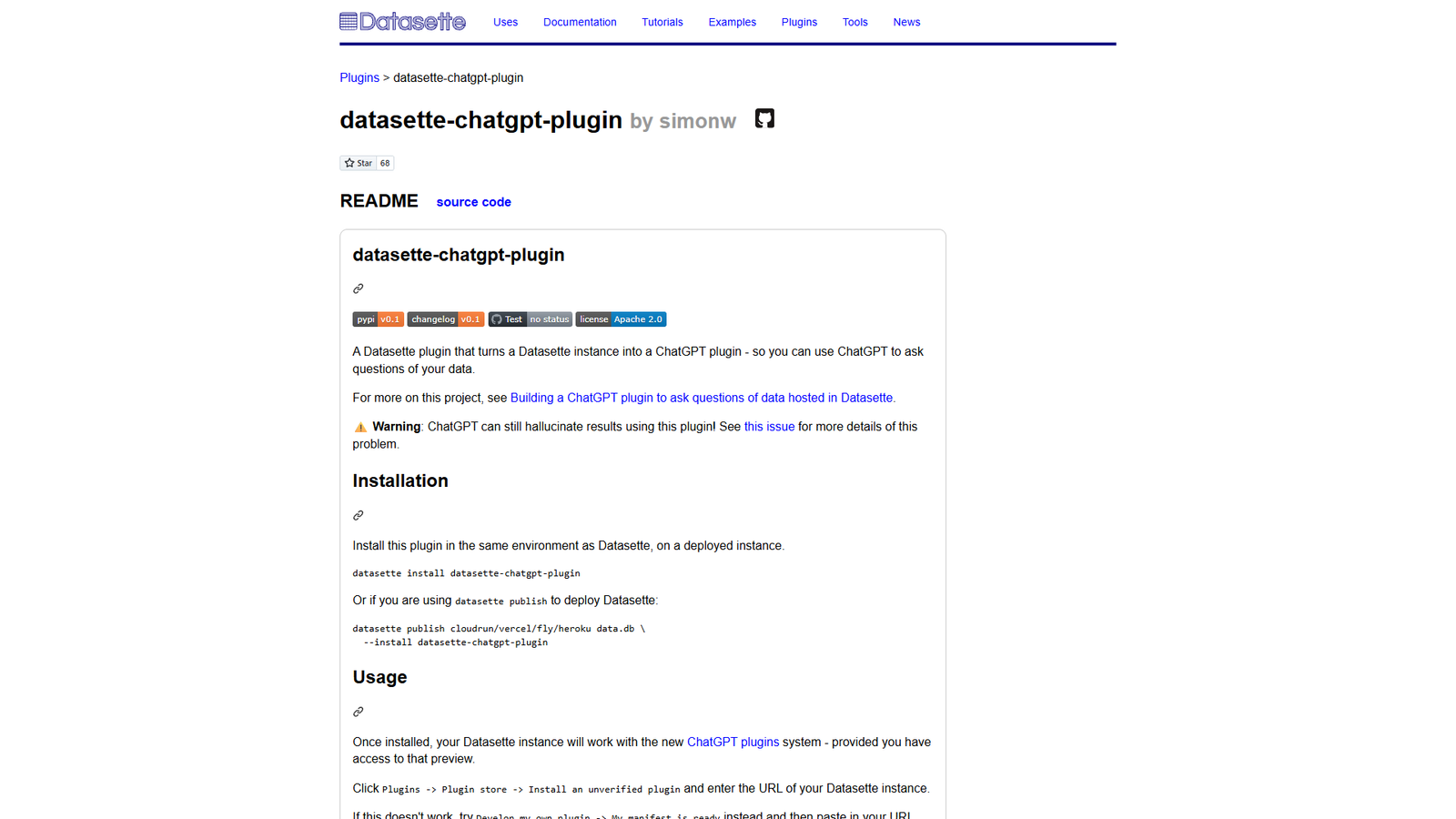 datasette-chatgpt-plugin — интерфейс нейросети datasette-chatgpt-plugin — интерфейс нейросети