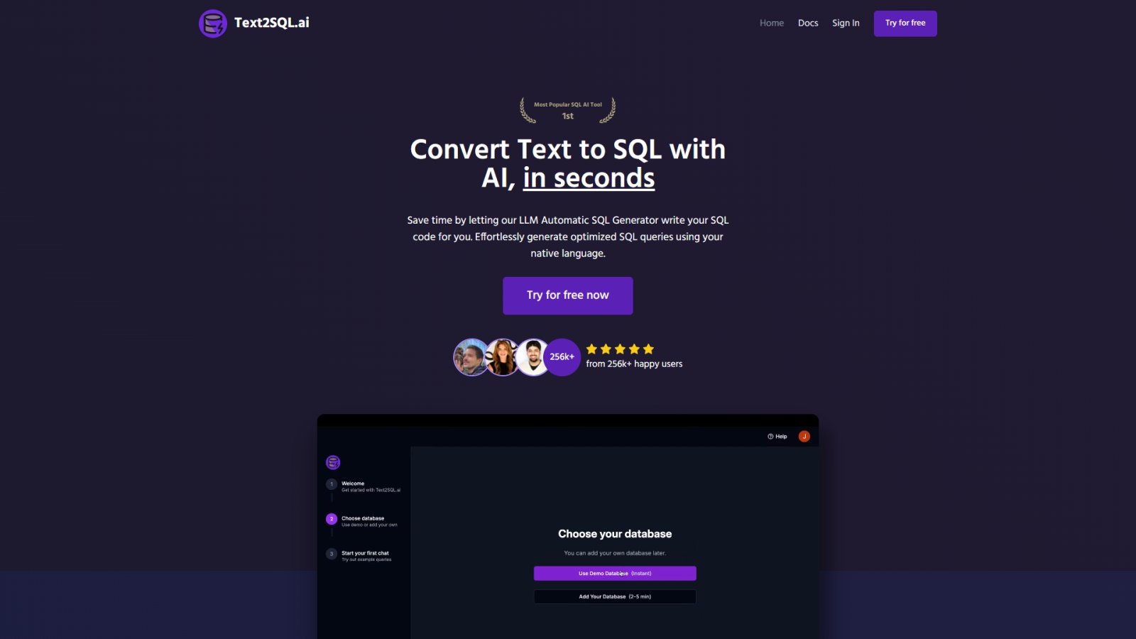 Text2SQL нейросеть Главная страница