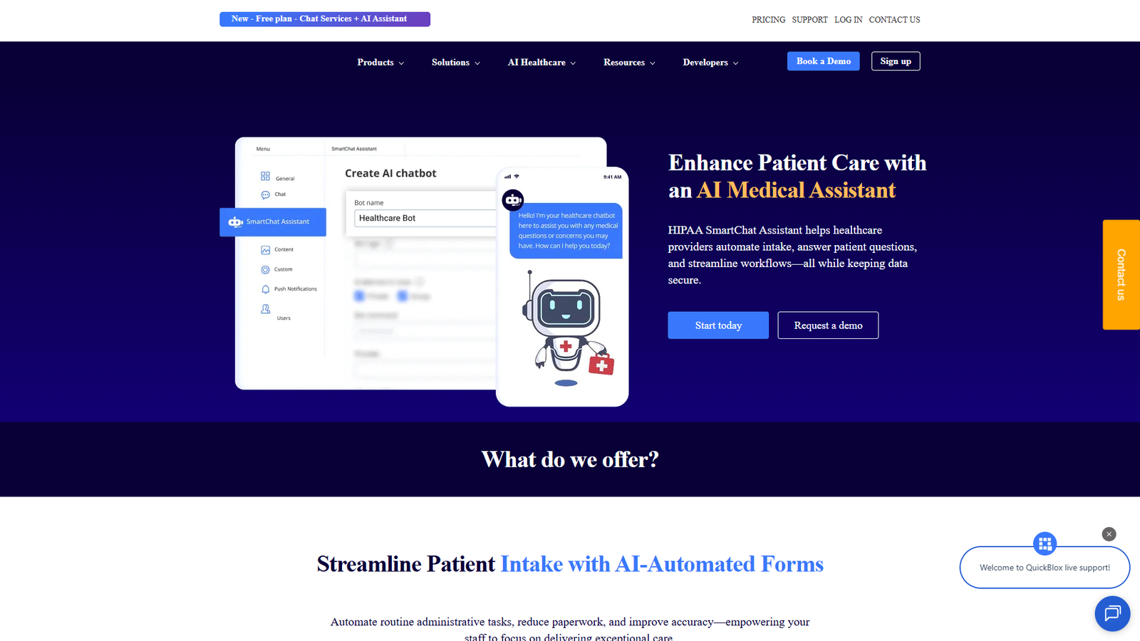 QuickBlox AI Healthcare Chatbot — интерфейс нейросети QuickBlox AI Healthcare Chatbot — интерфейс нейросети